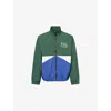 Palmes Mens Dark Green Graphic-print Colour-block Shell Jacket In Green