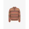 Palmes Mens Brown Dye-effect Long-sleeve Alpaca Blend Polo Knit Top In Multi