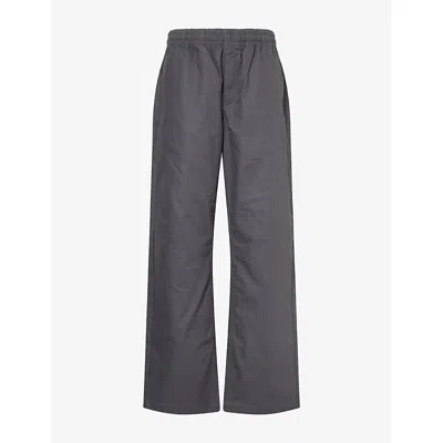 Palmes Mens Lucien Straight-leg Cotton Trousers Charcoal