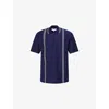 Palmes Panel Zip Polo In Blue