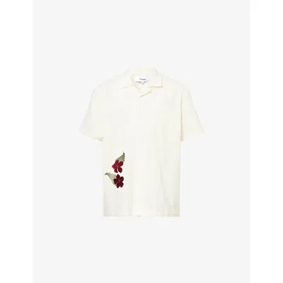 Palmes Mens Off White Ramus Camp-collar Cotton Shirt