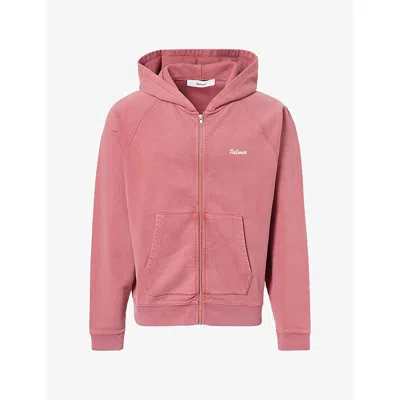 Palmes Mens  Brand-print Cotton Hoody In Pink