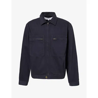 Palmes Mens  Cotton Worker Jacket In Blue