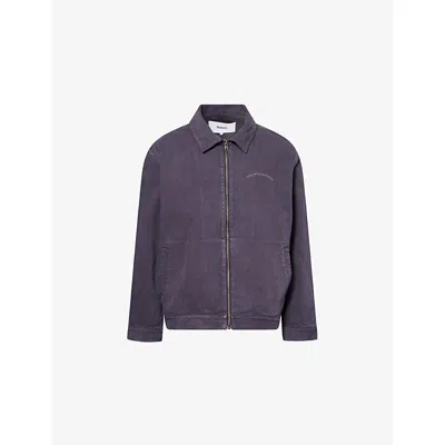 Palmes Mens Charcoal Lake Zip Relaxed-fit Cotton Jacket In Gray