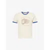 Palmes Mens Broken White Ringer Short-sleeve Cotton Blend T-shirt In Neutral