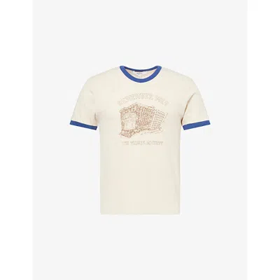 PALMES MENS BROKEN WHITE RINGER SHORT-SLEEVE COTTON BLEND T-SHIRT XL