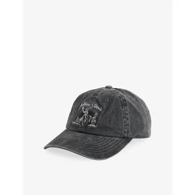 Palmes Mens Western Logo-embroidered Cotton Cap Charcoal