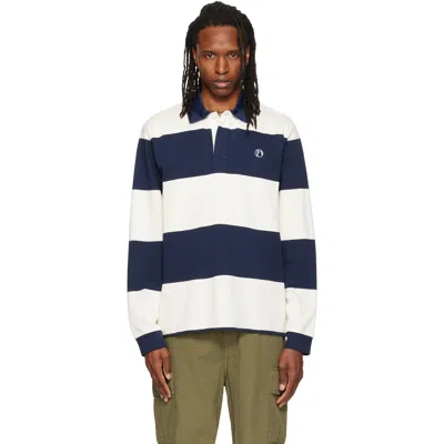 Palmes Navy & White Ball Rugby Polo In Navy Stripe