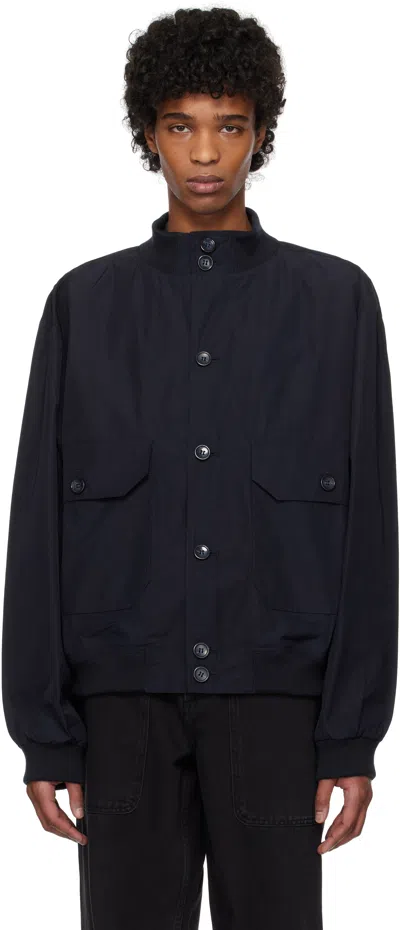 PALMES NAVY RIB COLLAR JACKET