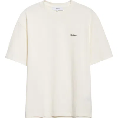 Palmes Pigment Dyed Cotton Logo T-shirt In White