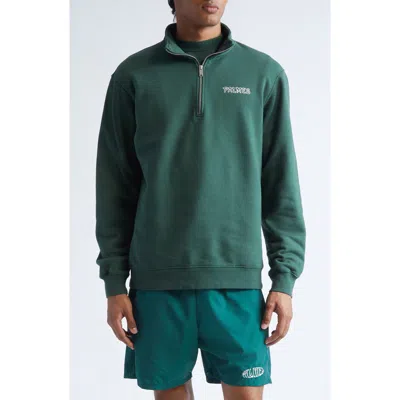 Palmes Remember Quarter Zip Graphic Pullover In Green