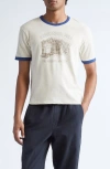 Palmes Mens Broken White Ringer Short-sleeve Cotton Blend T-shirt In White