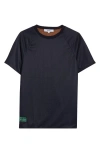 Palmes Reversible Double Mesh T-shirt In Navy