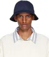 Palmes Reversible Navy & Black Horne Bucket Hat In Navy/black