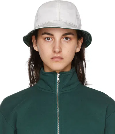 Palmes Reversible Off-white & Green Horne Bucket Hat In Off-white/green