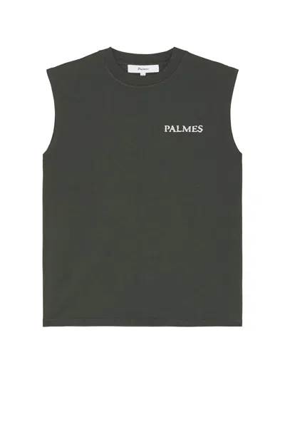 Palmes Mens Rhythm Sleeveless Cotton-jersey Top Charcoal