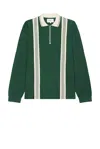 Palmes Rio Ls Zip Polo Shirt In Dark Green