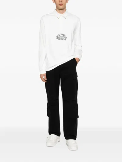 Palmes Slogan-print Long-sleeved Polo Shirt In Animal Print