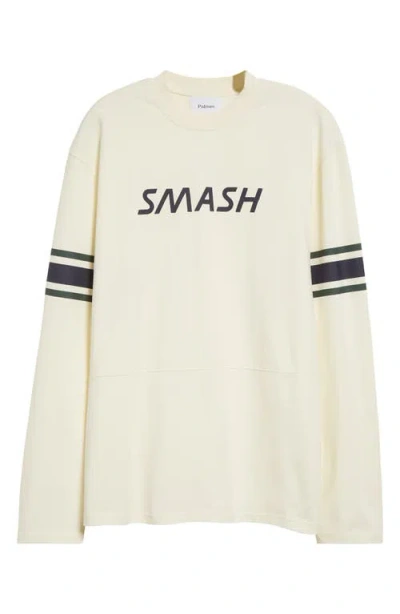 Palmes Smash Stripe Cotton Graphic T-shirt In Off-white