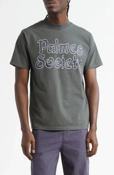 Palmes Society Graphic T-shirt In Charcoal