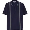 Palmes Panel Zip Polo In Blue