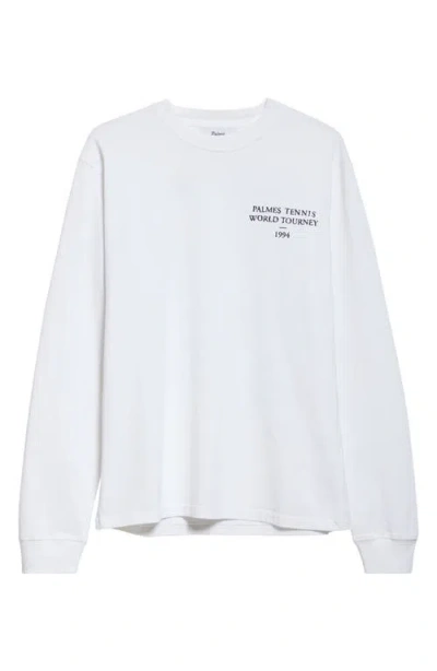 Palmes Tourney Cotton Graphic T-shirt In White