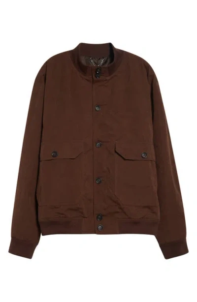 Palmes Water Repellent Nylon Rib Collar Jacket In Brown