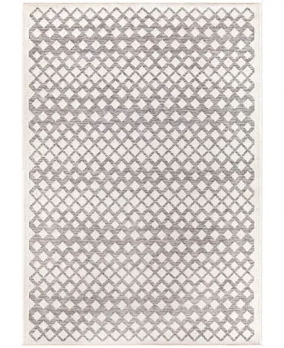 Palmetto Living Orian Knitweave Indoor, Outdoor Shining Diamond 5'3" X 7'6" Area Rug In Silver
