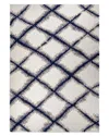 Palmetto Living Orian Cotton Tail Line Trellis Area Rug, 5'3 X 7'6 In White