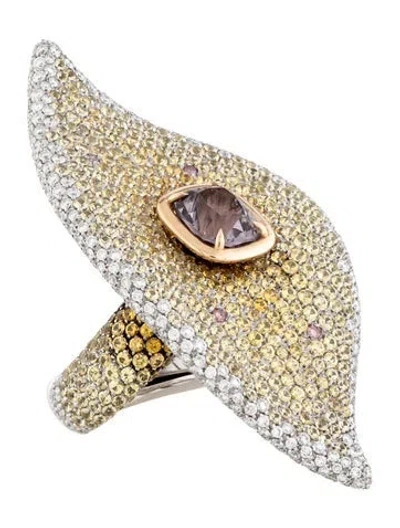 Pre-owned Palmiero 18k 3.32ct Spinel, Diamond & Coated Pink Diamond Cocktail Ring In Multicolor