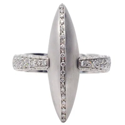 Pre-owned Palmiero Architectural Diamond 18k White Gold Ring, Circa 2000