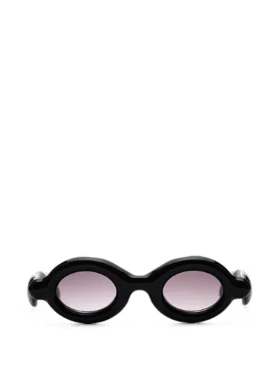 Paloceras Pebble Round-frame Sunglasses In Black