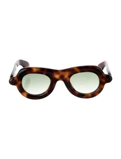 Pre-owned Paloceras Round Gradient Sunglasses In Brown