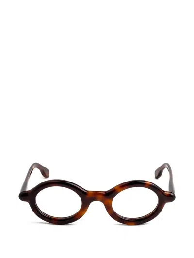 Paloceras Round-frame Glasses In Brown