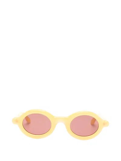 Paloceras Round-frame Sunglasses In Yellow