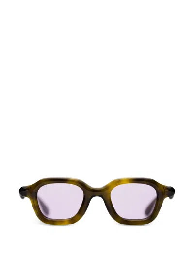 Paloceras Tortoiseshell-effect Geometric-frame Sunglasses In Brown