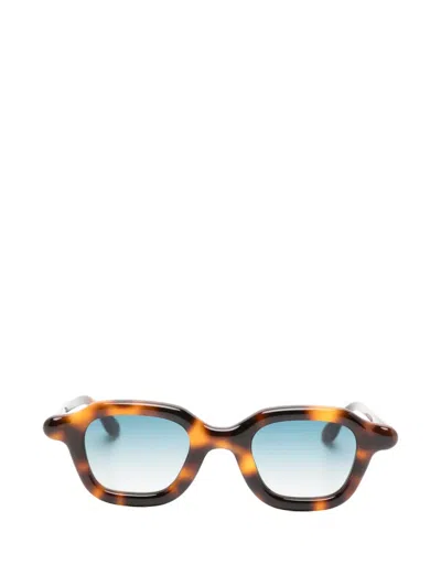 Paloceras Tortoiseshell-effect Geometric-frame Sunglasses In Brown