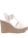 Paloma Barceló Paloma Barcelo Alison Slingback Espdarille Platform Wedge Sandal In White