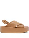 Paloma Barceló Basima Camel Platform Sandal In Brown