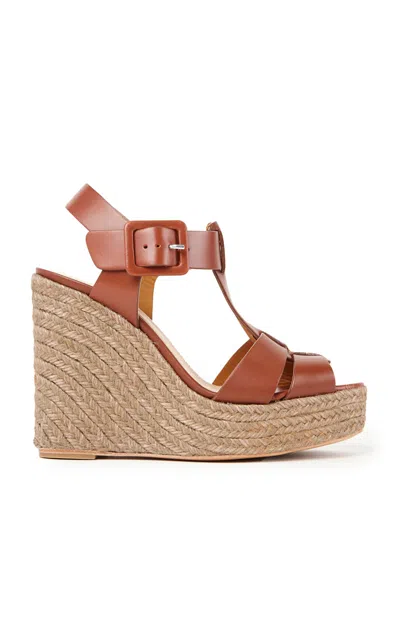 Paloma Barceló Alison Leather Wedges In Brown