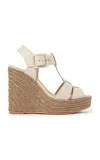 Paloma Barceló Alison Leather Wedges In Ivory