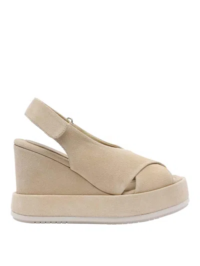 Paloma Barceló Sand Cora Wedges In Beige