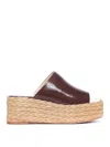 PALOMA BARCELÓ BROWN PILLINE WEDGES WITH ROUND TOE