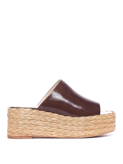 Paloma Barceló Brown Pilline Wedges With Round Toe