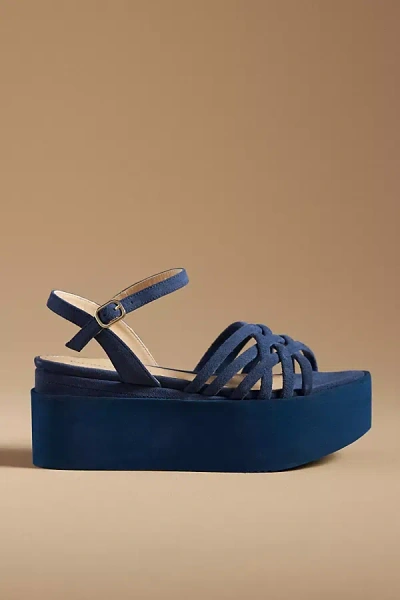 Paloma Barceló Alya Platform Wedge Sandals In Blue