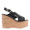 Paloma Barceló 110mm Crossover Slingback Wedge Sandals In Black