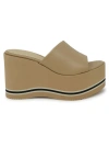 PALOMA BARCELÓ BEIGE LEATHER LETO WEDGE SANDALS