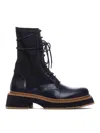 Paloma Barceló Black Leather And Stretch Fabric Ankle Boots In Negro