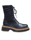 Paloma Barceló Black Leather And Stretch Fabric Ankle Boots In Black