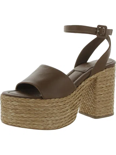 Paloma Barceló Brenda Womens Leather Adjustable Platform Sandals In Brown